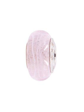 Chamilia Light Pink Swirl Murano Glass Sterling Silver Charm Bead